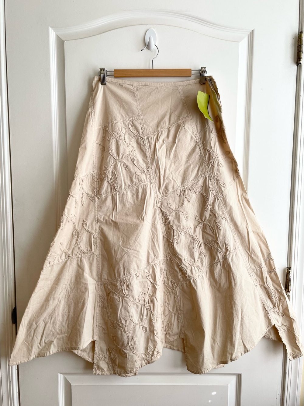 Vintage 90s Y2K Asymmetrical Patchwork Embroidered Skirt 12 Lilith Fair NOS